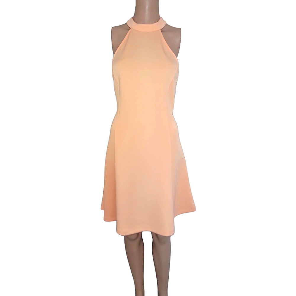 Peach halter skater dress